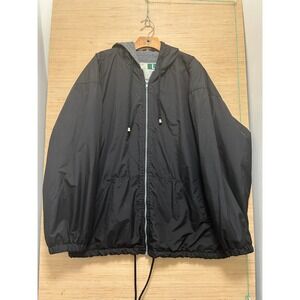 WearGuard Mens Black Fleece Lined Hooded Windbreaker Jacket Style 1492 Large